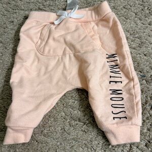 Disney Minnie Mouse Light Pink Sweatpants Joggers - 3-6 months
